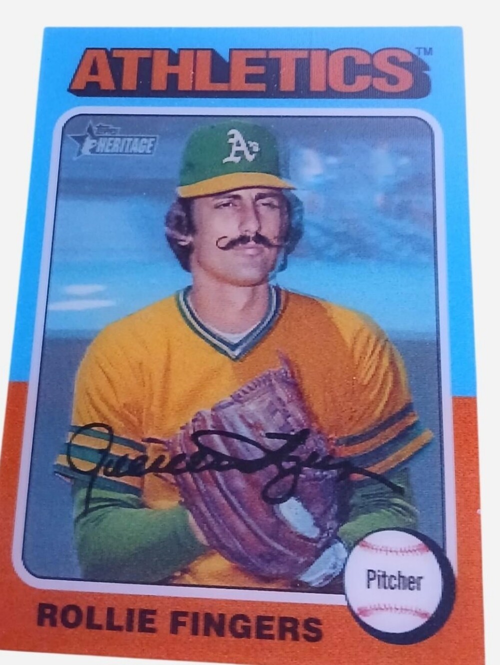 Topps Baseball Card Back - Teal and Orange Accents